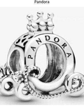 Pandora S925 Ale Polished Crown O Carriage Charm, S925 ALE Sterling Silver